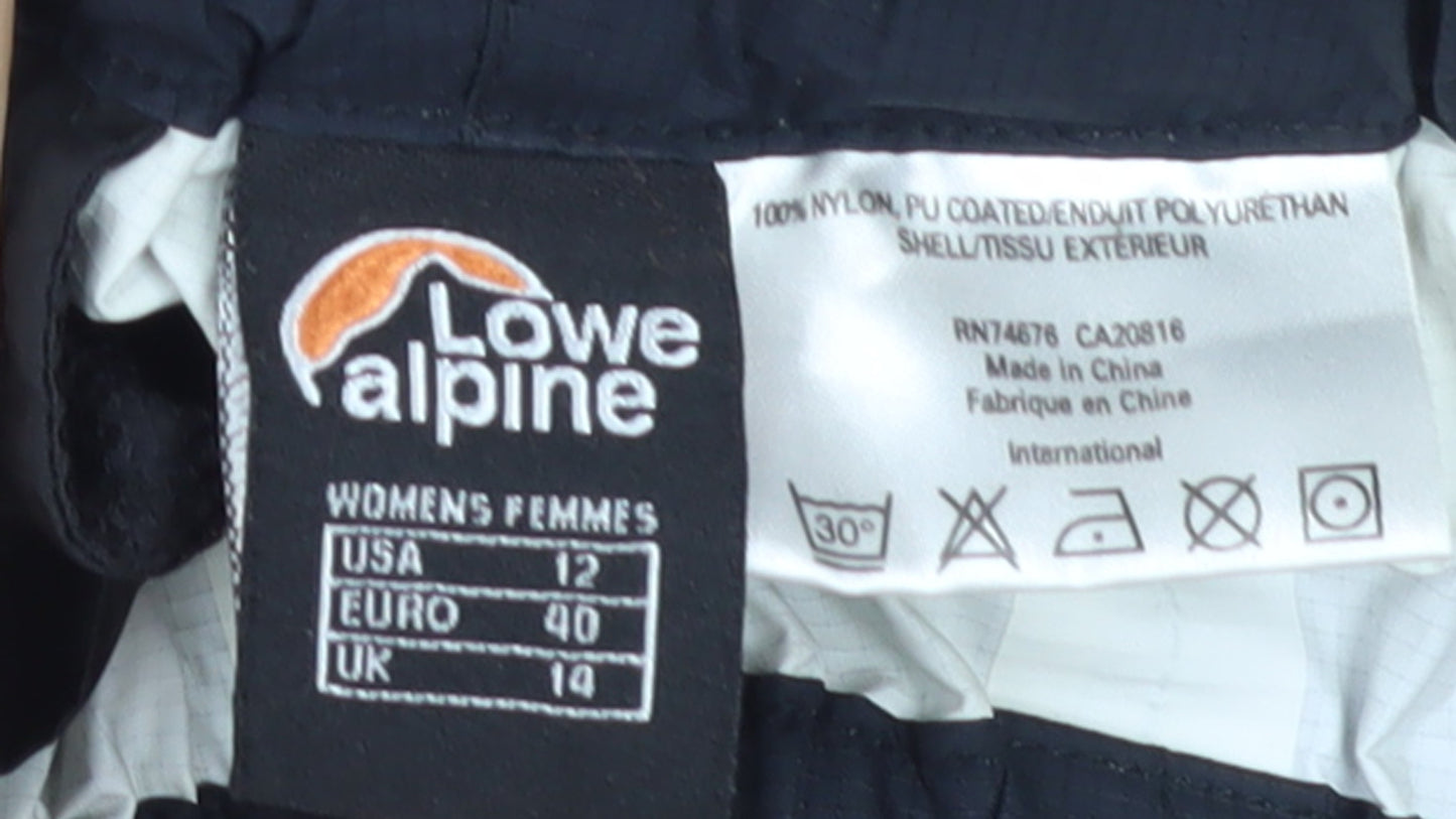 Lowe Alpine Women's Black Waterproof Rain Trousers Size 14