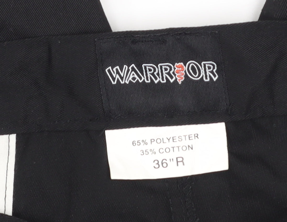 Warrior Men's Black 36R Cargo Workwear Trousers Polyester Cotton Blend