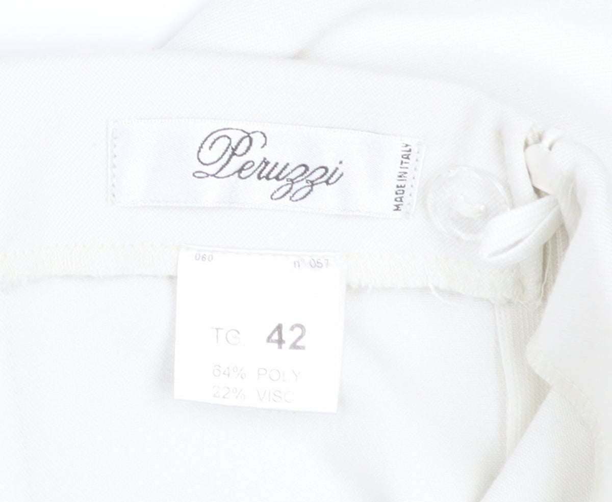 Peruzzi Womens White Straight Leg Trousers Size 14