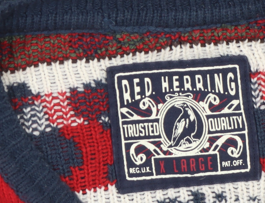 Additional view of Red Herring Men's Blue Christmas Fair Isle Knit Jumper XL
