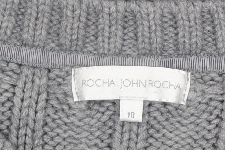 RJR.John Rocha Women’s Grey Cable Knit Jumper Size 10