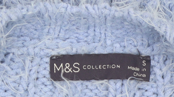 Marks & Spencer Women Blue S Chunky-Knit Button Cardigan