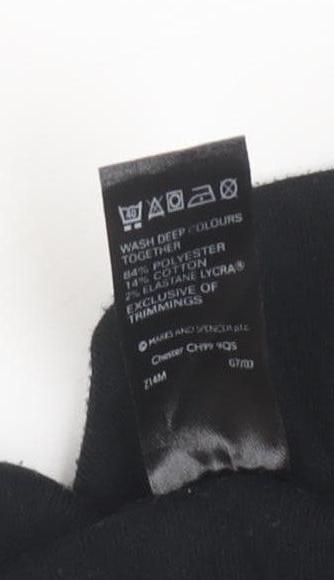 Marks & Spencer Womens Black Size 10 1/4 Zip Pullover Sweatshirt