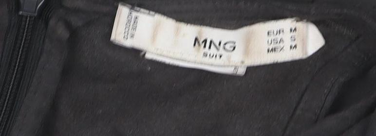 Mango Suit Women's Black Embroidered Cotton High Neck Tank Top Size S