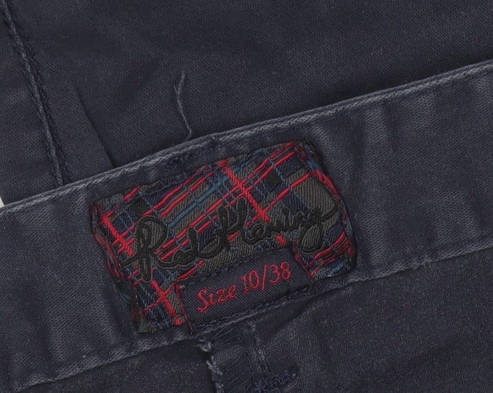 Pull&Bear Women Blue Chino Trousers Size 10 Slim Fit Twill
