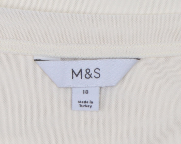 Marks & Spencer Women’s Ivory Ruffle Hem Tunic Blouse Size 18