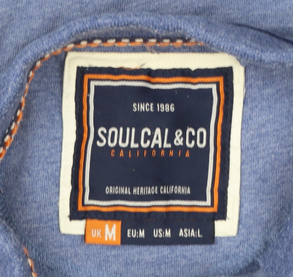 SoulCal Mens Blue M Collared Short Sleeve Polo Shirt