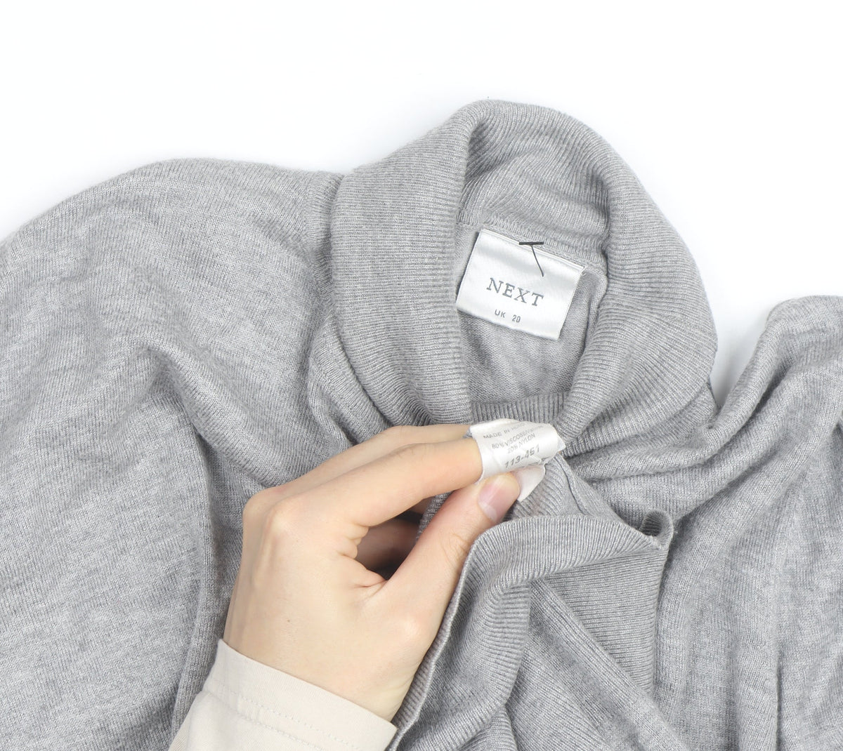Next Women Grey Roll Neck Long Sleeve Pullover Jumper Size 20