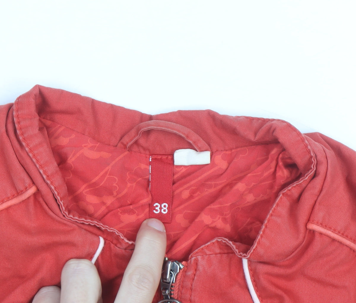 Additional view of ESPRIT Women's Red Bomber Jacket, size 10, Lightweight Zip Up