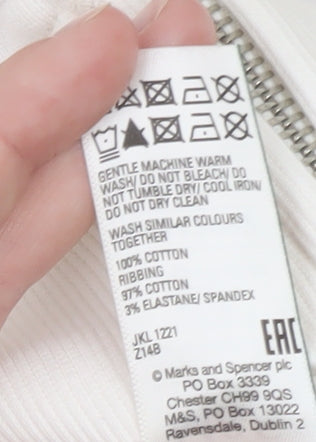 Marks & Spencer Women’s Ivory Full Zip Hoodie Size 8