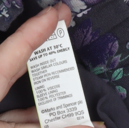 Marks & Spencer Women’s Multicoloured Floral Bomber Jacket UK 10