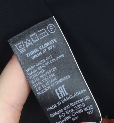 Marks & Spencer Women's Black Size 12 Straight Leg Dress Pants