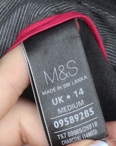 Marks & Spencer Women’s Grey Size 14 Straight Leg Dress Trousers