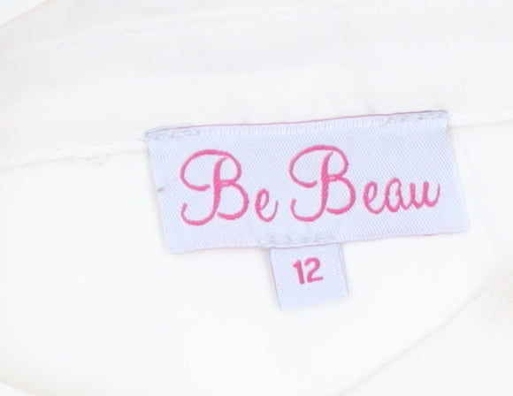 Additional view of Be Beau women’s ivory sleeveless collared blouse, size UK 12