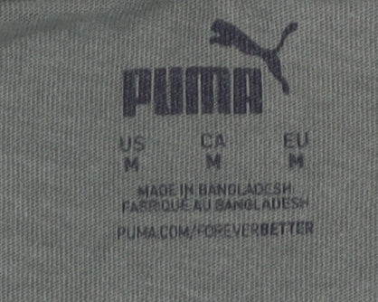 Additional view of Puma Men's Green Crew Neck Short Sleeve Cotton T-Shirt M