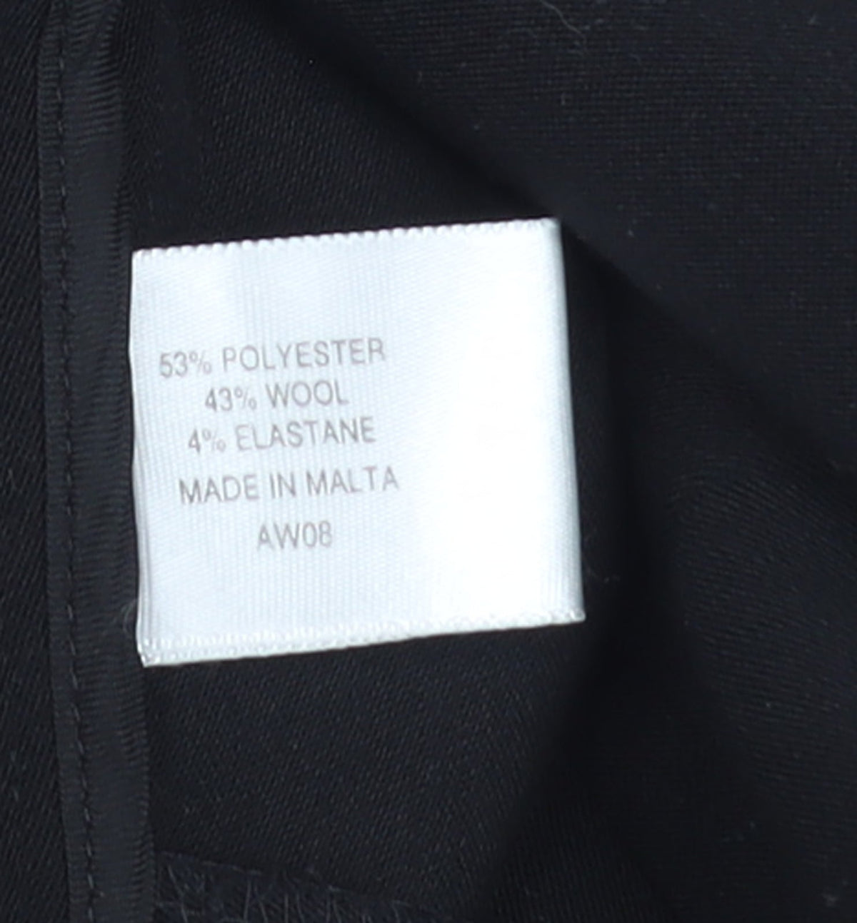 Country Casuals Women Black Wool Blend Stretch Straight Leg Trousers Size 16