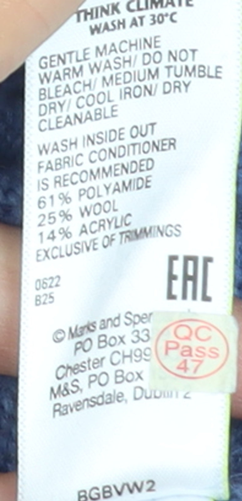 Marks & Spencer Women Blue Cable-Knit Sleeveless Cardigan Size 12