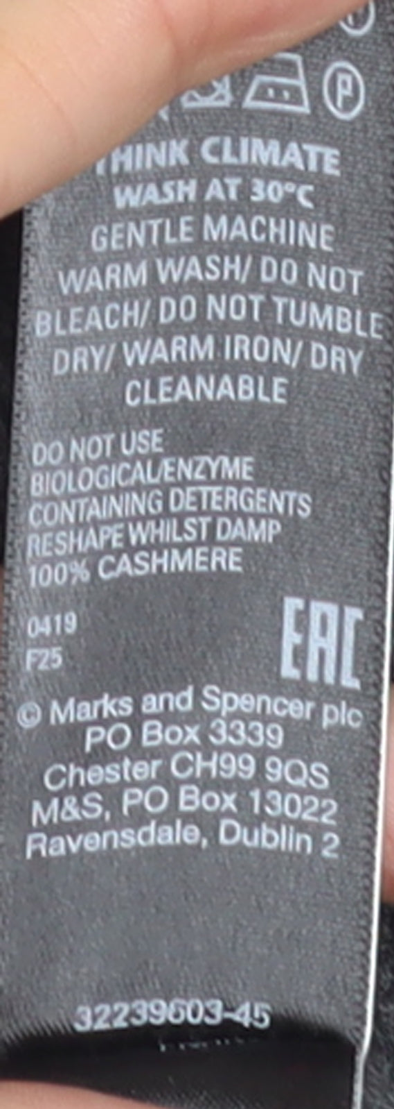 Marks & Spencer Autograph Women’s Grey Pink Cashmere Jumper Size 8