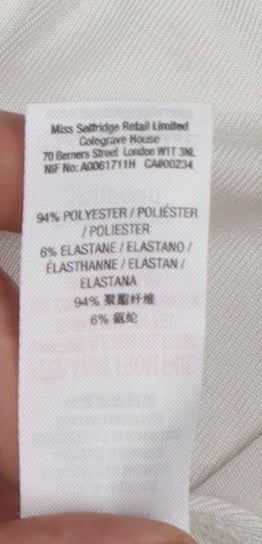Additional view of Miss Selfridge Women Ivory Sleeveless Bodysuit UK 8 Polyester Blend