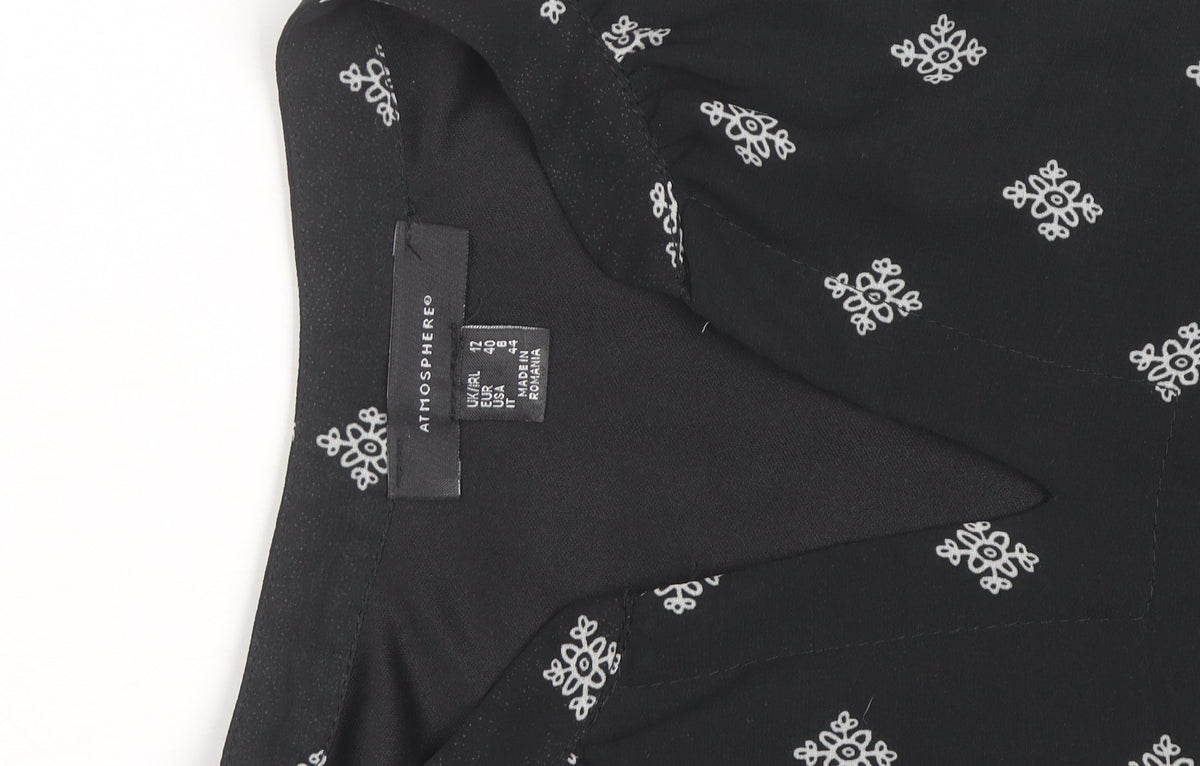 Additional view of Atmosphere Women Black Viscose Sleeveless Shift Dress, size 12
