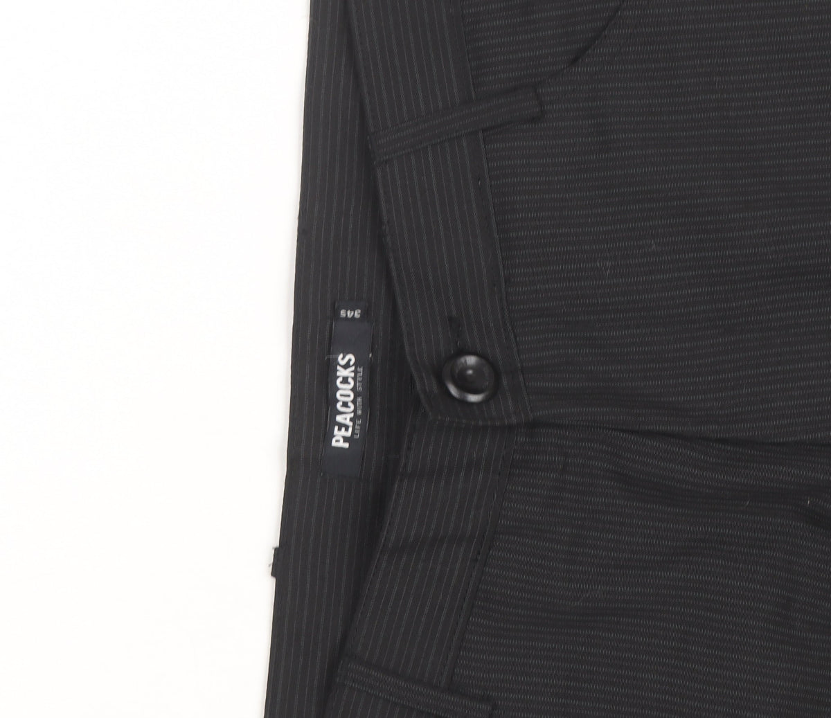 Peacocks Men's Black Pinstripe Chino Trousers Size S Regular Fit