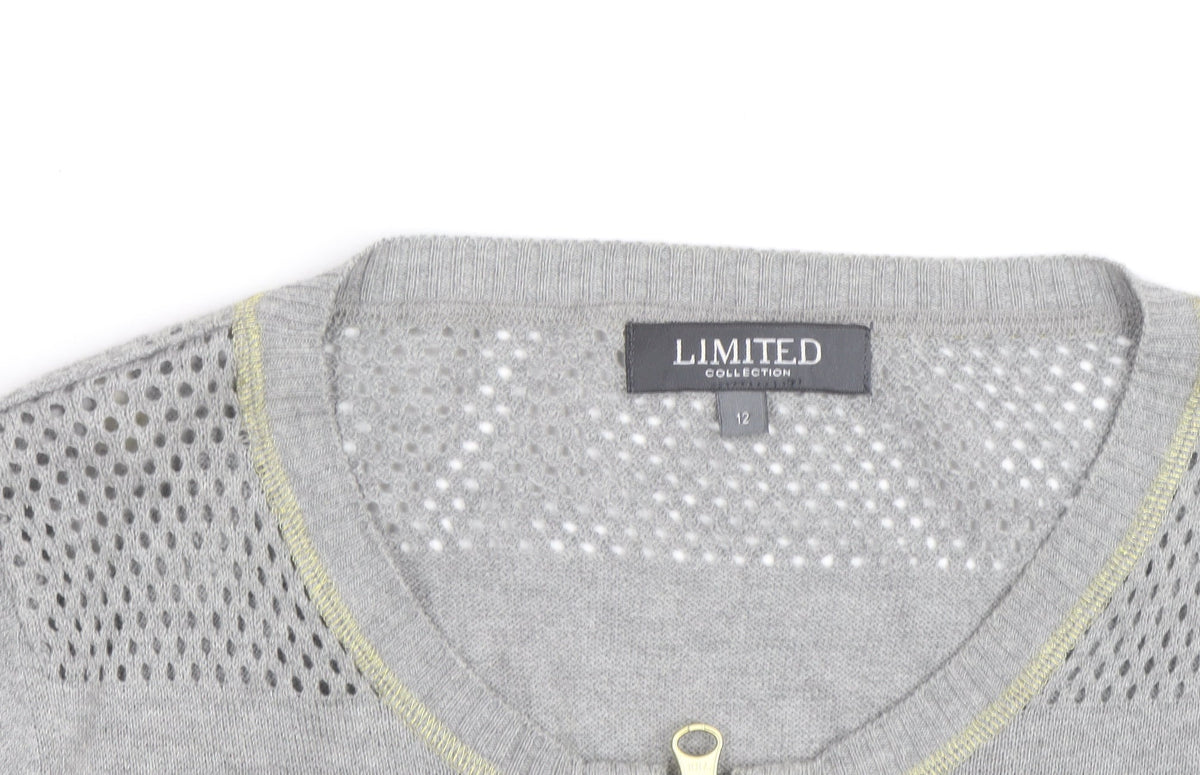 Marks & Spencer Women’s Grey Knit Full Zip Cardigan Size 12