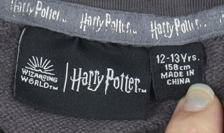 Additional view of Harry Potter girls’ grey pullover hoodie 12-13 years embroidered graphic