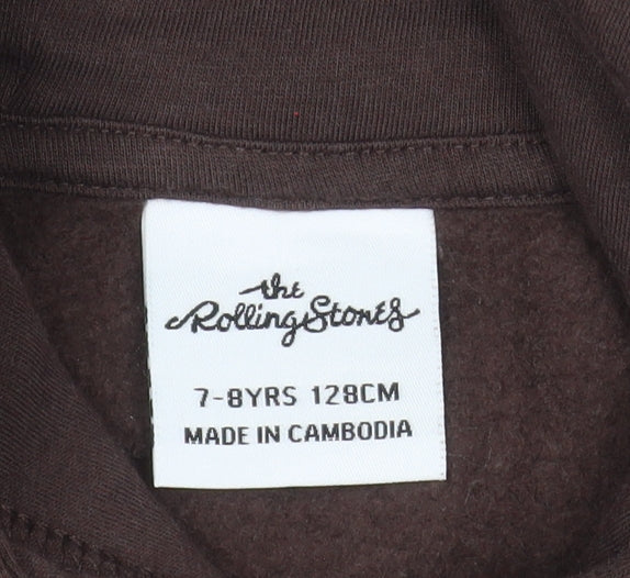 Additional view of The Rolling Stones girls’ brown 7-8 years pullover hoodie with logo print