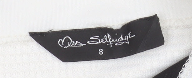 Additional view of Miss Selfridge Women’s Black White Pencil Mini Skirt, size UK 8