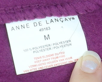 Brand and care label for Anne de Lançay Women's Purple Fleece Full Zip Jacket M