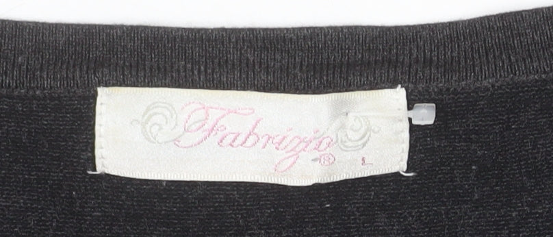 Additional view of Fabrizio Women’s Grey Striped 3/4 Sleeve jumper L