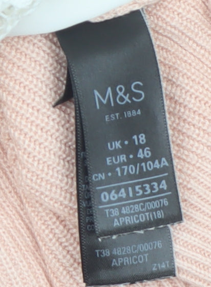 Marks & Spencer Women Pink Size 18 Lightweight Open Knit Cardigan