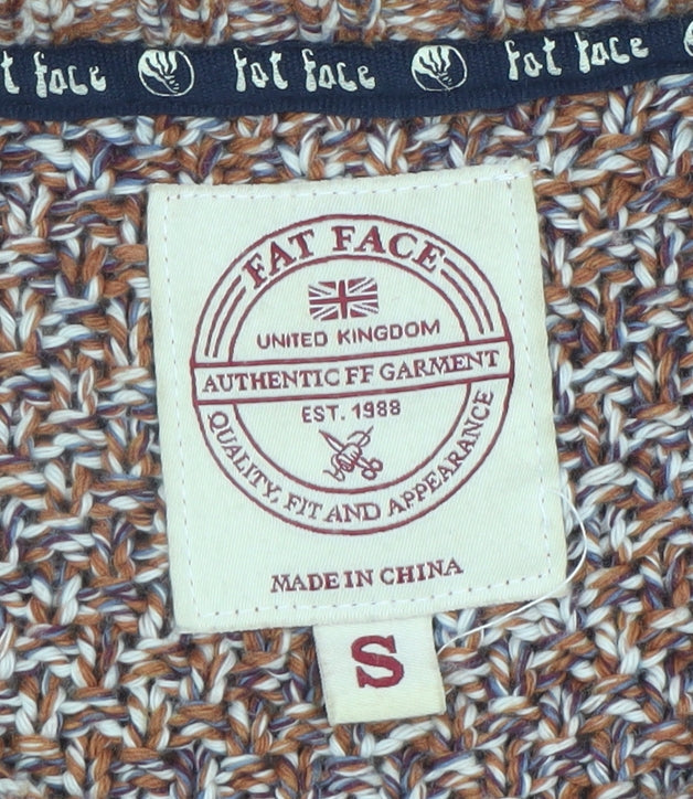 FatFace Mens Brown Chunky Knit Cotton Wool Jumper Size S