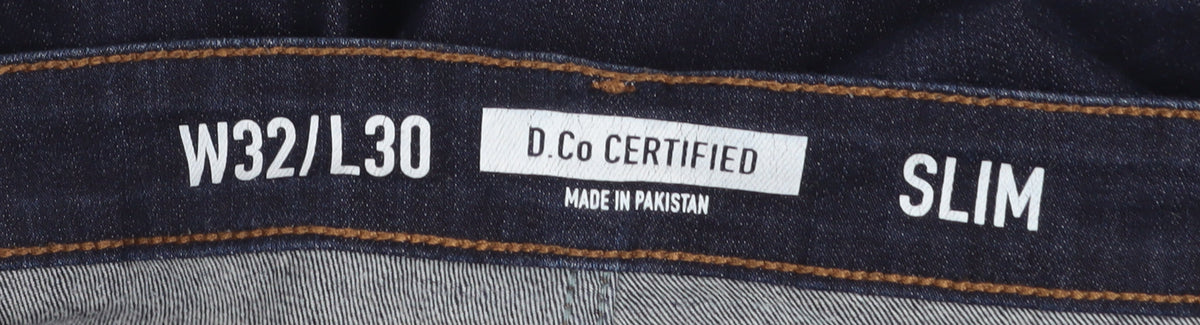 D.Co Certified Mens Blue Slim Fit Jeans W32 L30 Denim