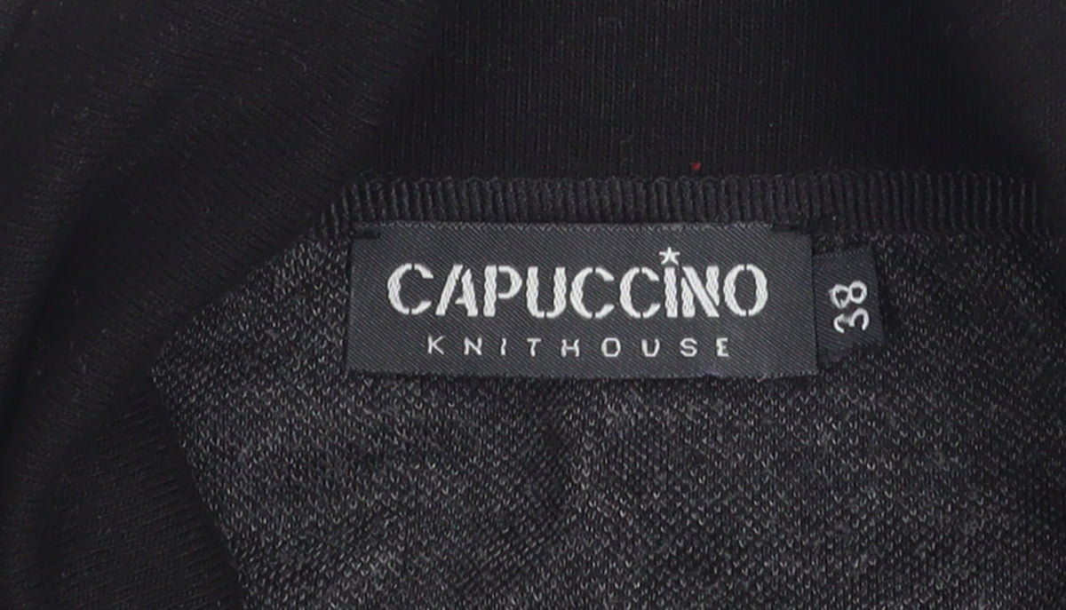 Capuccino Knithouse Women's Black Geometric Roll Neck Sleeveless Knit Top Size 10