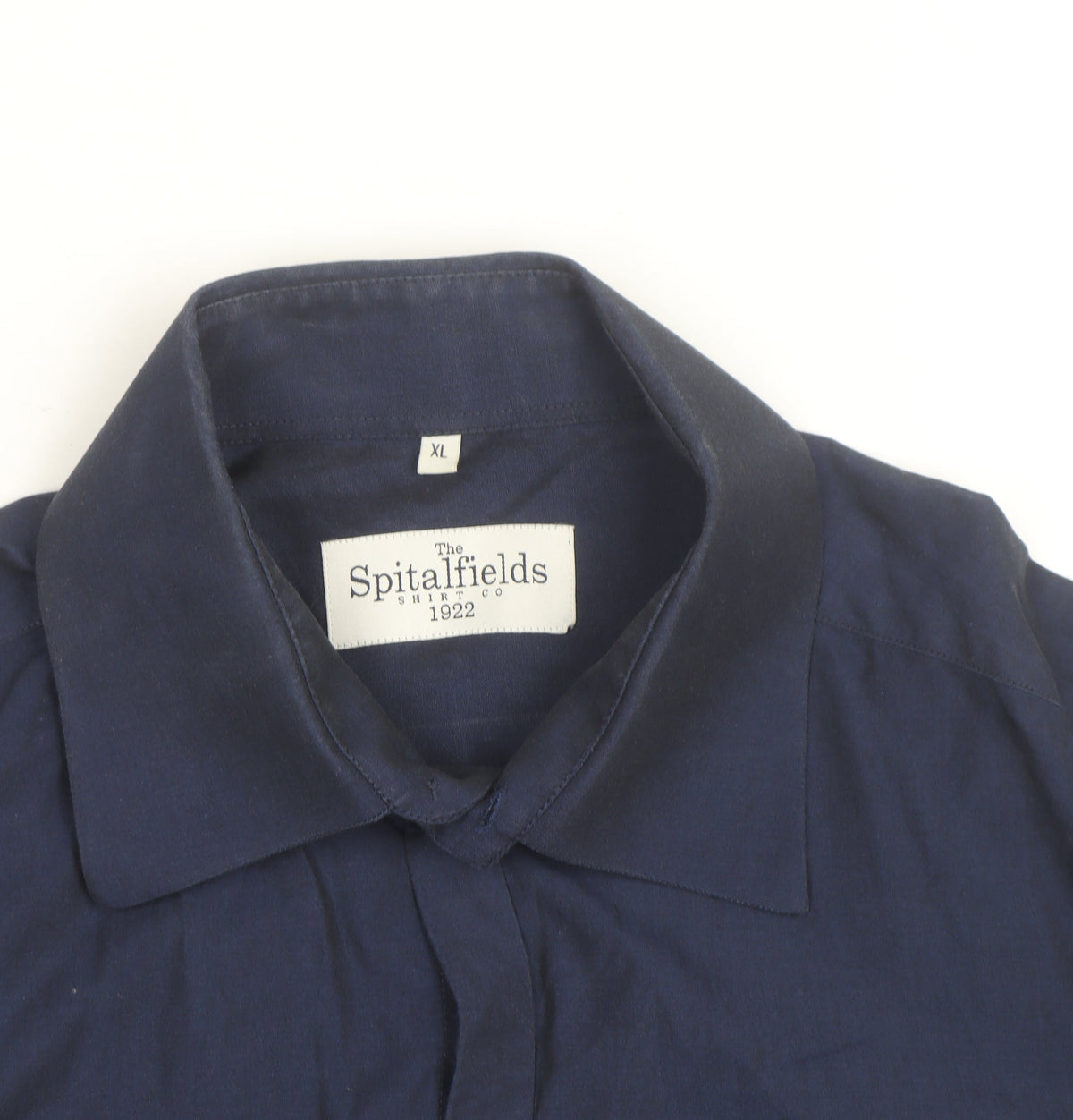 The Spitalfields Shirt Co Men's Blue XL Long Sleeve Cotton Button-Up Shirt