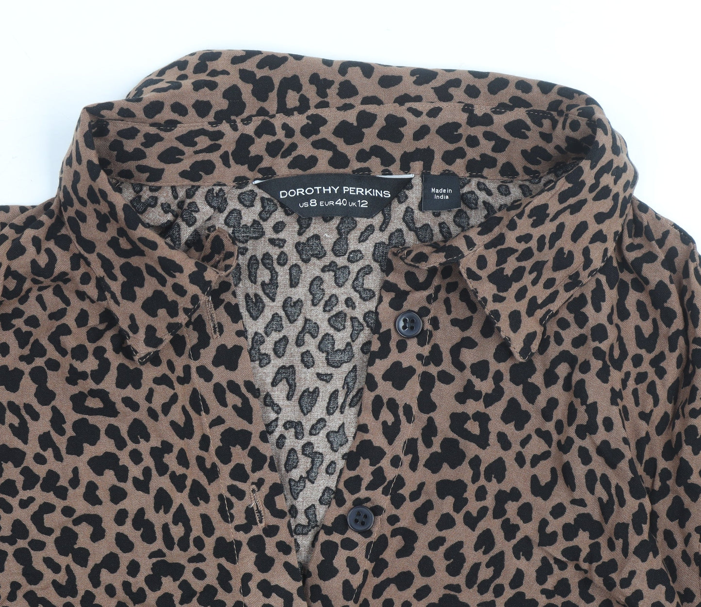 Additional view of Dorothy Perkins Women’s Brown Leopard Print Tunic Blouse, size UK 12