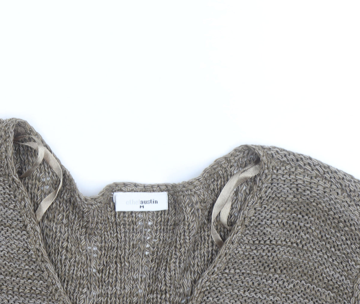 Ethel Austin Women’s Beige V-Neck Knit Cardigan Medium