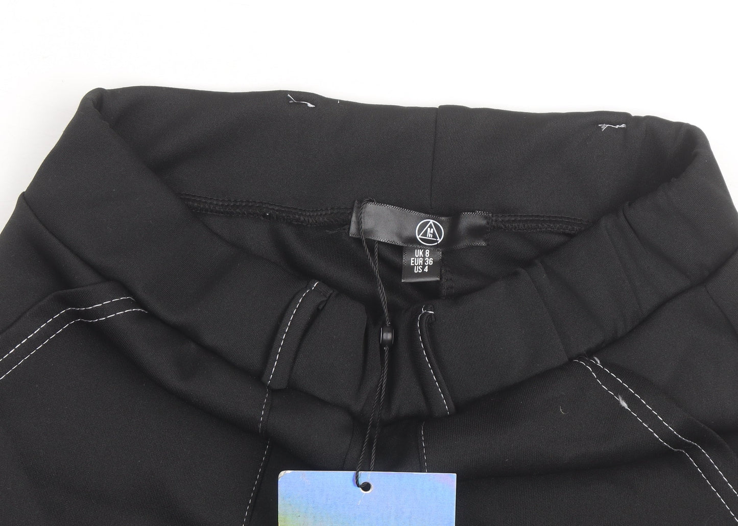 Missguided Women's Black Paperbag Belted Shorts Size 8