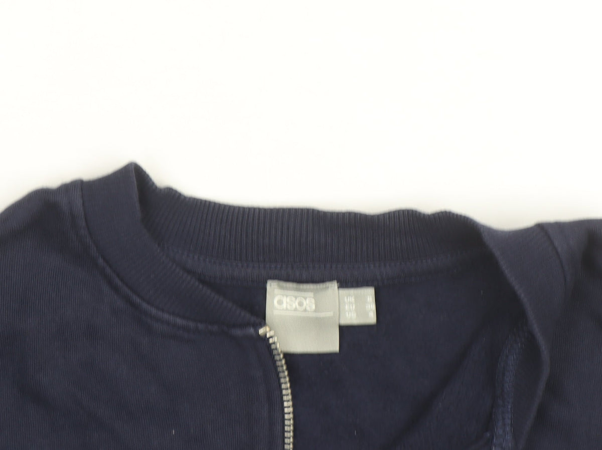 Additional view of ASOS Men’s Blue Cotton Zip Basic Jacket, size S, Regular Fit