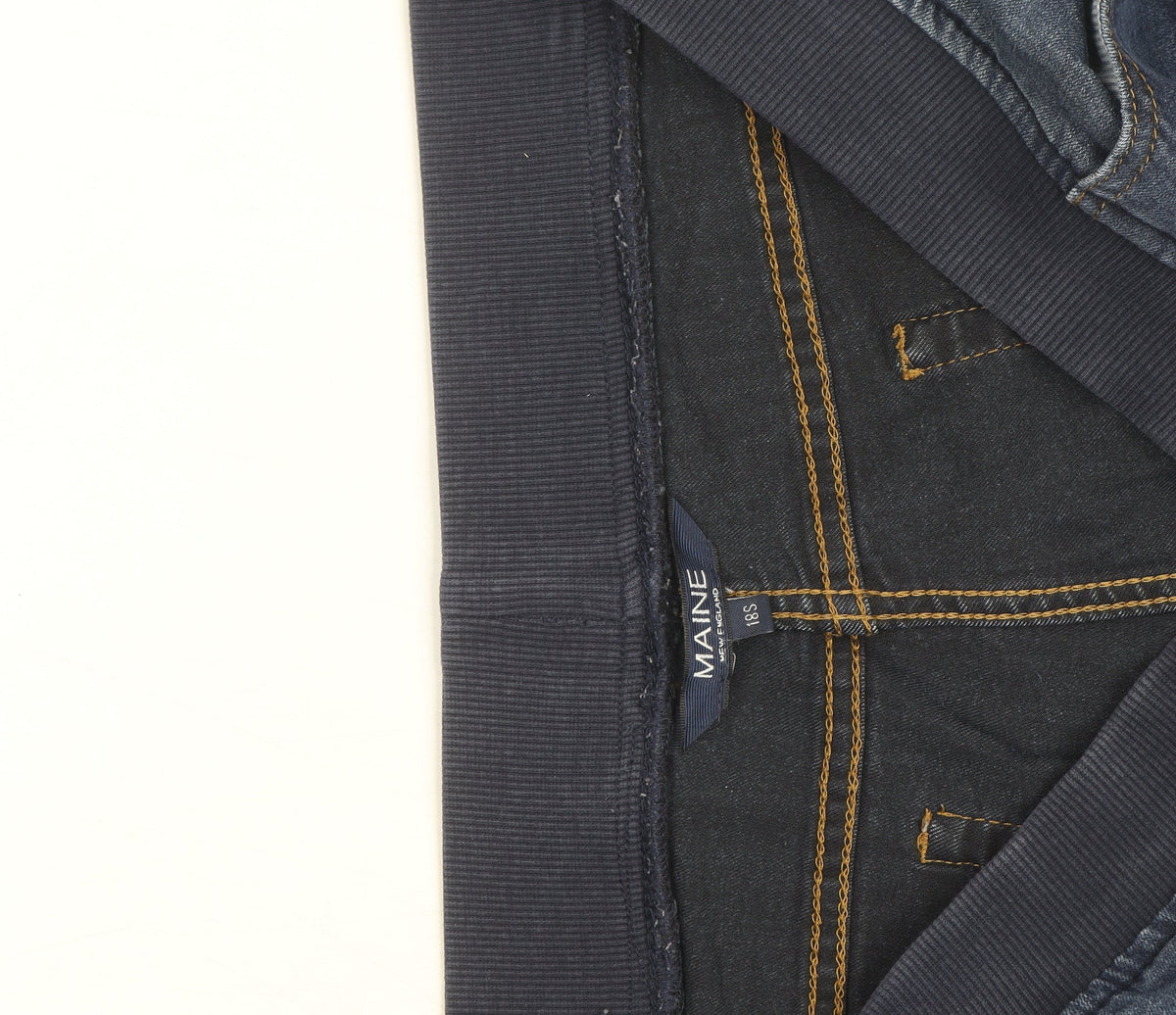 Additional view of Maine New England women’s blue straight fit stretch denim jeans 18s