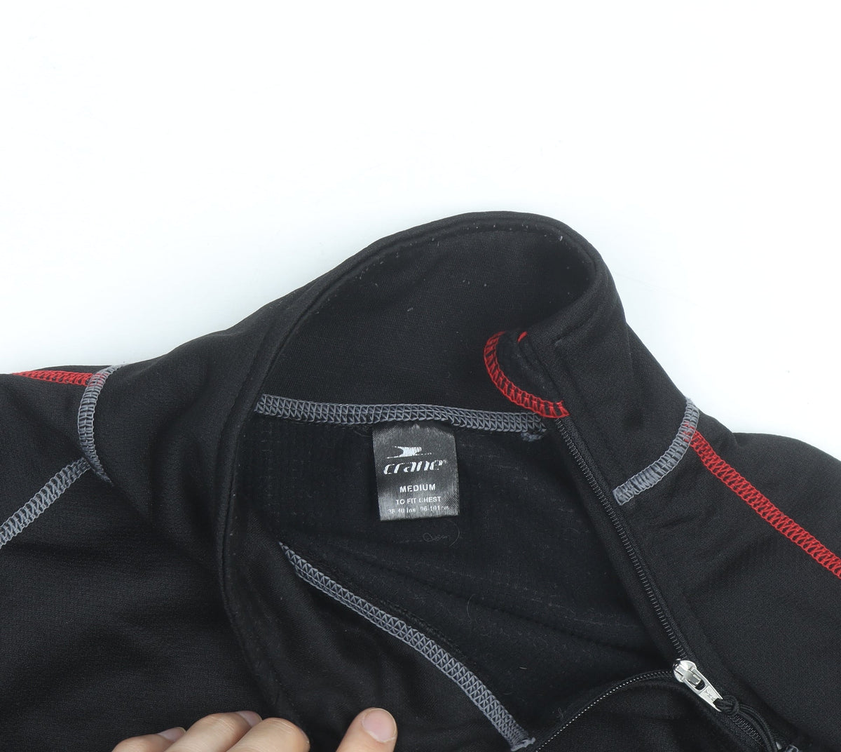 Crane Men’s Black Medium 1/4 Zip Fleece Sports Jacket