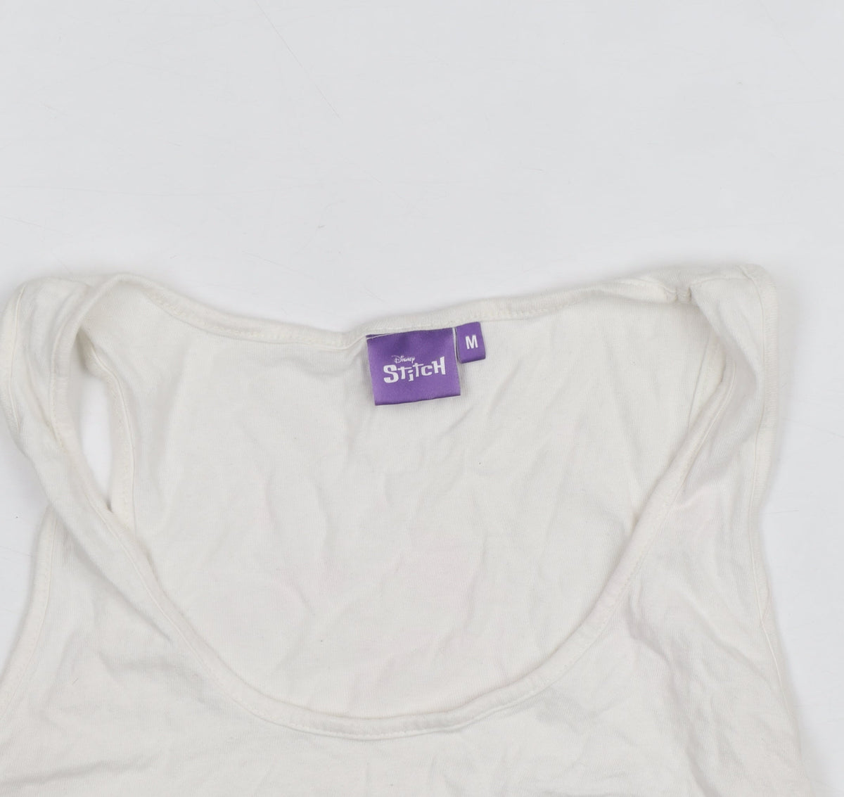 Additional view of Disney Stitch Women's White Camisole Tank Top M Cotton Casual Cute