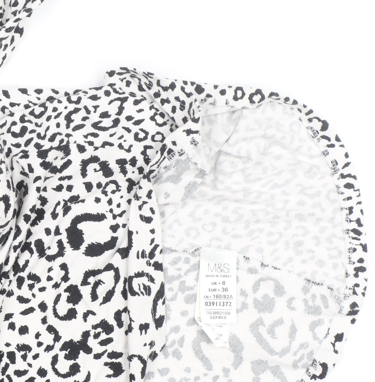 Marks & Spencer Women’s Black Leopard Print Shift Dress Size 8
