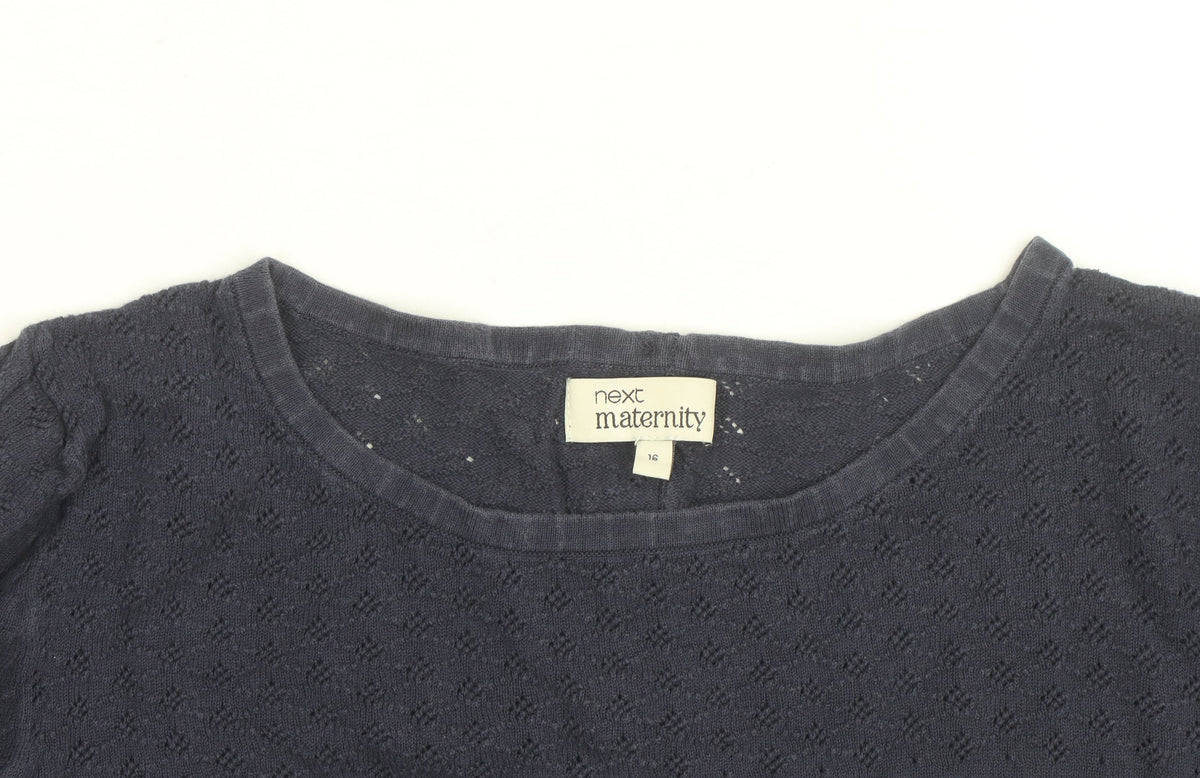 Next Maternity Blue Cotton Knit Jumper Women's Size 16