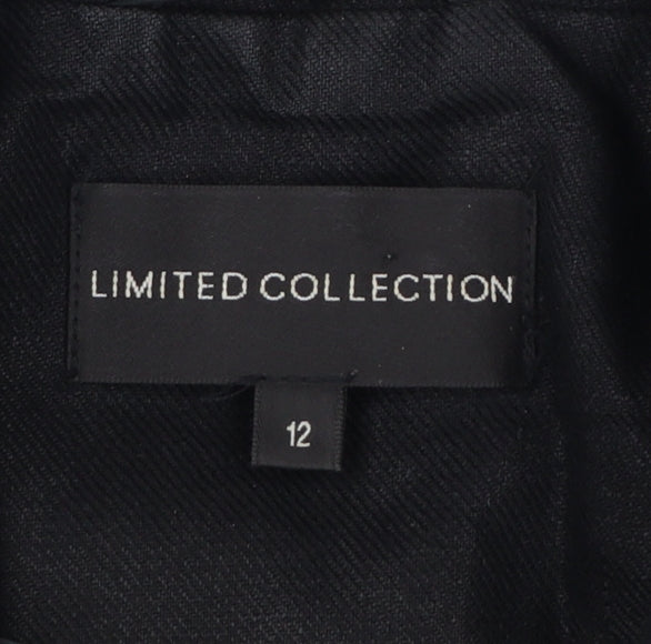 Marks & Spencer Womens Black Linen Single-Breasted Blazer Size 12
