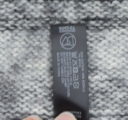 Maine New England Women Grey Size 12 Chunky Knit Open Cardigan