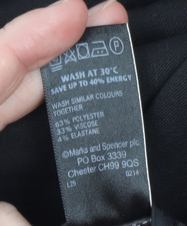 Marks & Spencer Women’s Black Size 10 Straight Leg Stretch Trousers