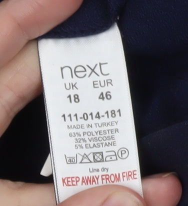 Next Tall Women's Blue V-Neck Sheath Dress Size 18