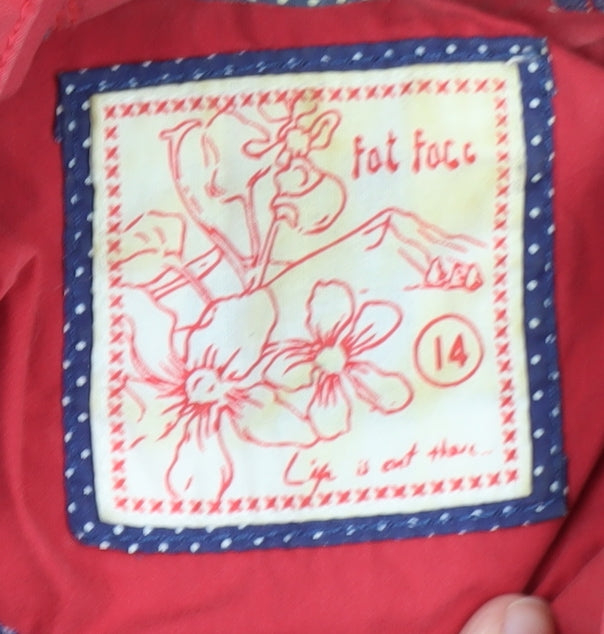 FatFace Women's Red Cotton Hooded Toggle Jacket Size 14